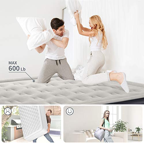 InnoTruth Raised Air Mattress with Built-in Pump ,18in Elevated Inflatable Mattress with Carrying Bag for Home and Camping, Twin Size Blow Up Bed，Black - aborderproducts