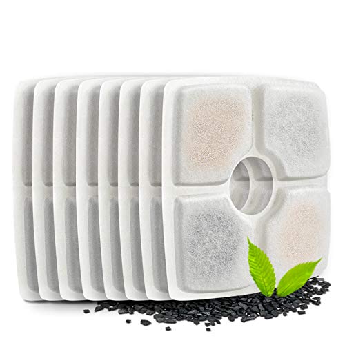Veken 8 Pack Replacement Filters for Automatic Pet Fountain Cat Water Fountain Dog Water Dispenser - aborderproducts