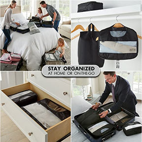 OlarHike Packing Cubes, 6 Set Travel Luggage Organizer Bags, 4 Sizes Travel Cubes, with Laundry Bag & Shoes Bag (Blue) - aborderproducts