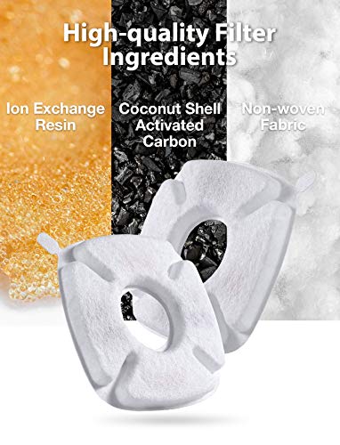 Veken 4 Pack Replacement Filters & 4 Pack Replacement Pre-Filter Sponges for 95oz/2.8L Automatic Pet Fountain Cat Water Fountain Dog Water Dispenser - aborderproducts