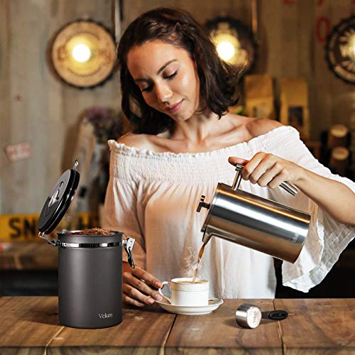 Coffee Canister Airtight Steel Storage One Way Valve Coffee Container