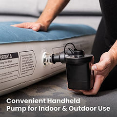 InnoTruth Twin Camping Air Mattress Bed, Single High Inflatable Airbed for Guests, Elevated Blow Up Mattresses with Handheld Rechargeable Pump, Portable and Foldable Bed for Home & Travel - aborderproducts