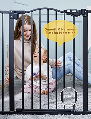 InnoTruth Arch Safety Gate | Dog Gate | 29” to 39.6" x 30” | Black-zoom-