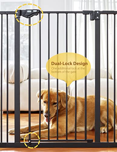 InnoTruth Extra Tall Baby Gate for Stairs and Doorways, 29”to 39.6” Adjustable Width with 36”Height,Dog Gate with Wall Pressure Mounted Frame, Auto Close Baby Gates for Toddler and Pet, Black - aborderproducts